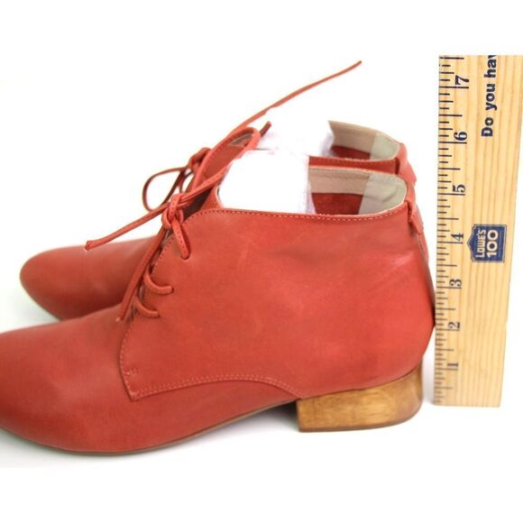 Bird of Flight BRIGS BROWN REAL LEATHER LOW HEEL LACE UP ANKLE BOOTS SHOES Sz 7B - Picture 6 of 9